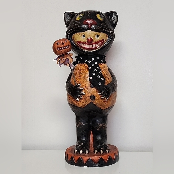 Bethany Lowe Other - Bethany Lowe Allen Black Cat Retired Paper Mache Halloween Quirky Trick 13"